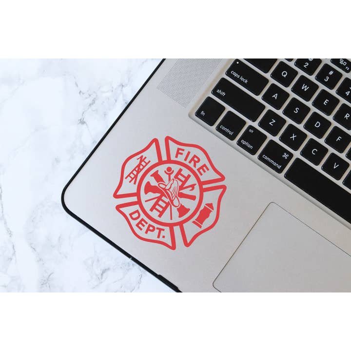 Fire Fighter Vinyl Decal 3" (Red, Retail Packaging) for wholesale by Megabella Creations