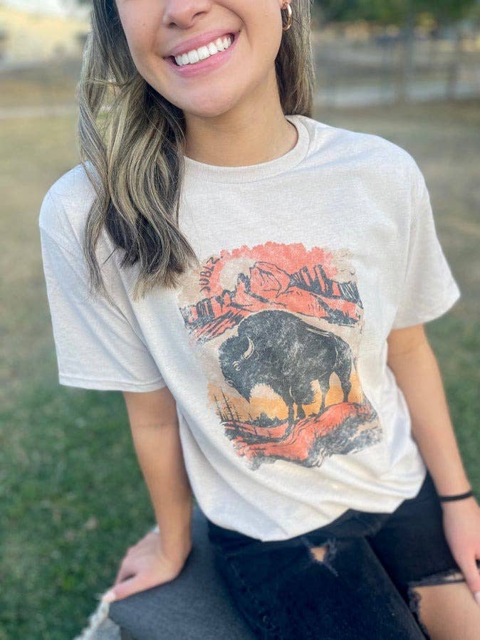 Bison Sunrise (Gildan TShirt) for wholesale by 1/2 Penny Wholesale