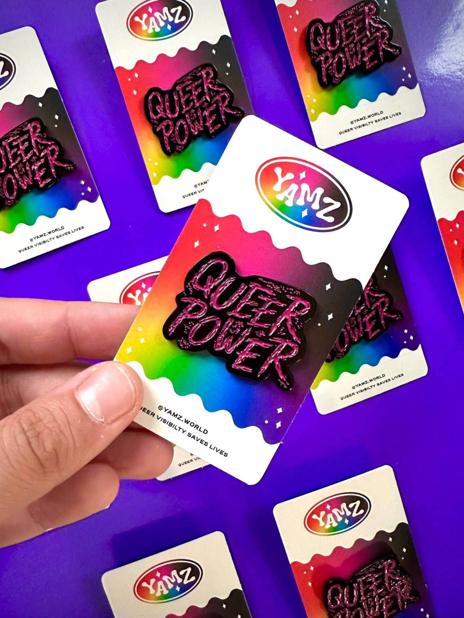 Queer Power Enamel Pin for wholesale by YAMZ: World of Color