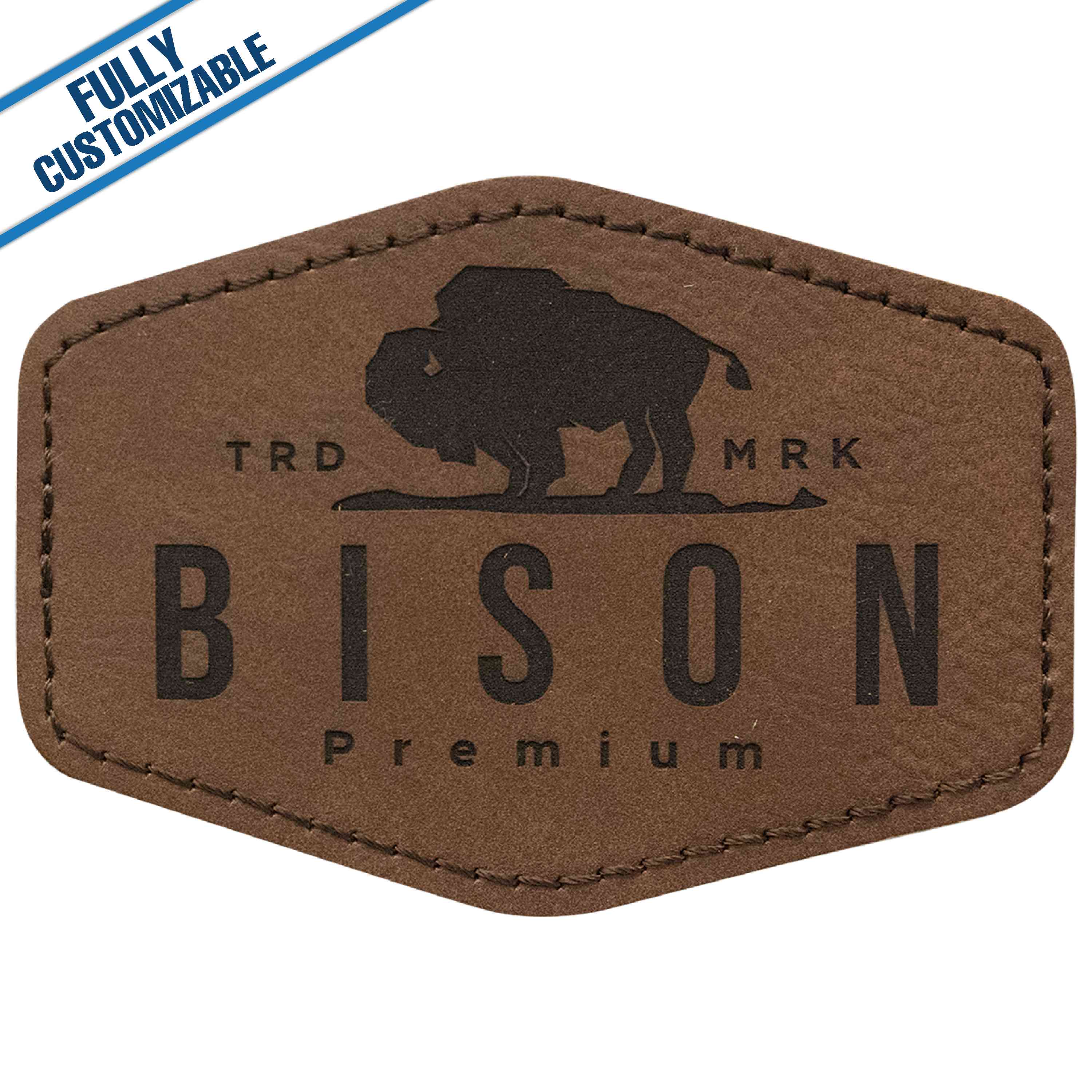 GiftWorksPlus - Wholesale Patch - Engraved Leatherette Hexagon Patch - Fully Customizable3