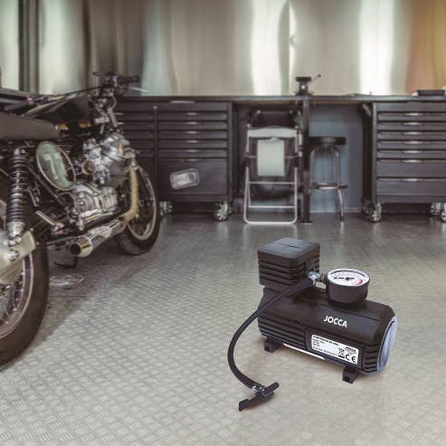 JOCCA - Vendita all'ingrosso Gonfiabili - Gonfiatore pneumatici 12V compatto per auto e bici2