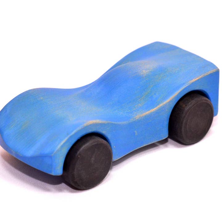 Holz-Spielzeugauto McQueen, bemalt, Schiebespielzeug, klassisches Spielzeug für den Großhandel von Lis Toys