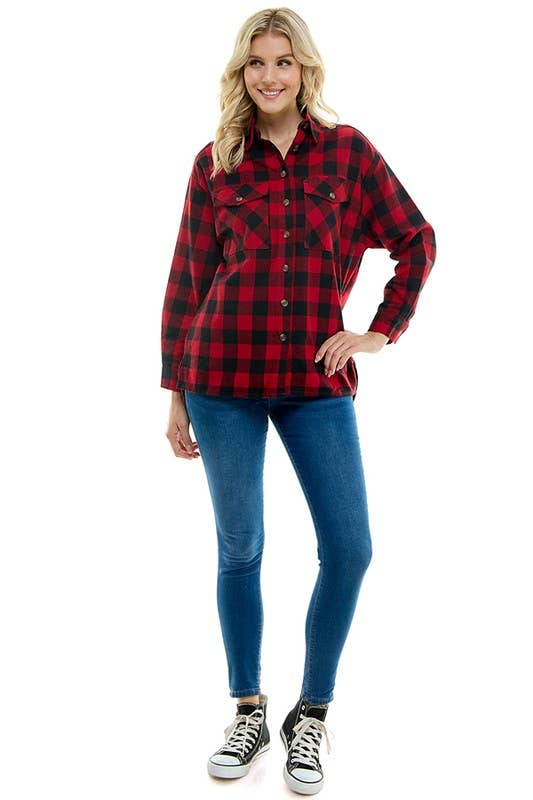 Women's Over Size Plaid Shirts for wholesale on Faire6