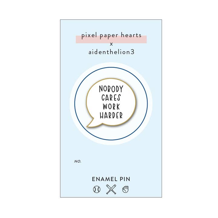 Nobody Cares Enamel Pin for wholesale by pixel paper hearts