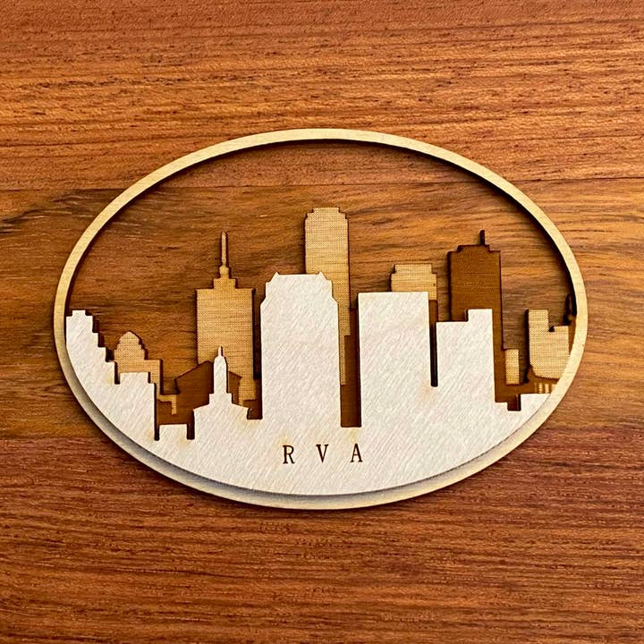 RVA Skyline (Richmond, VA) - Laser Engraved Magnet for wholesale by Gifts By Grace