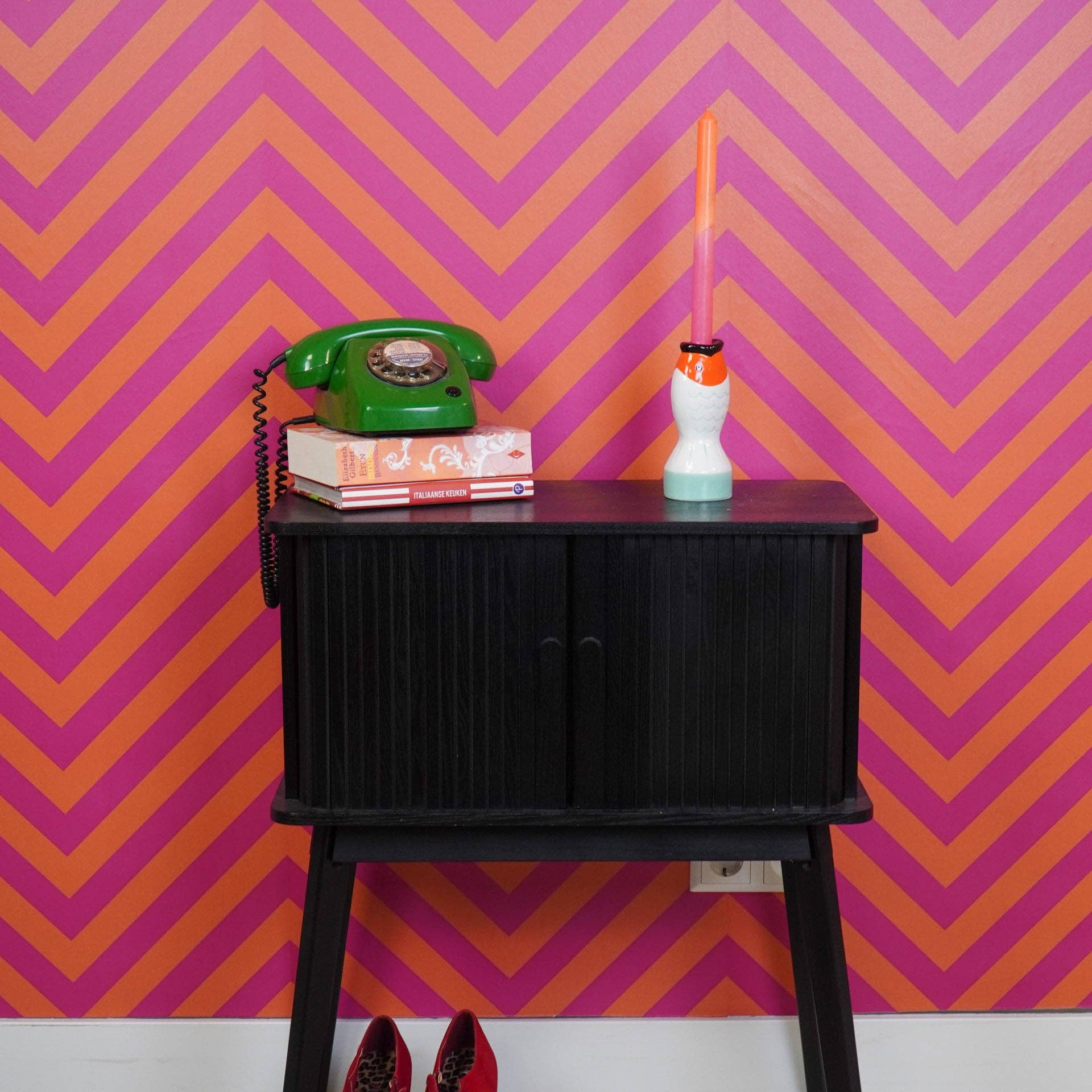 Housevitamin bv - Wholesale Candle Holder - Candle holder - Fish - Mint/White/Orange - 7x7x16,5cm2