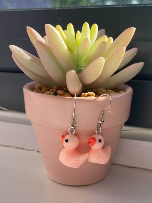 Pendientes pato rosa para venta al por mayor de MimishopByAmelia