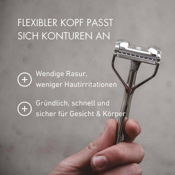 SHAVENT – Großhandel Rasierer – Herren – NEU: SHAVENT Original 2.0 - Magnetic Force - eleganter Schwingkopf-Rasierer aus Metall3