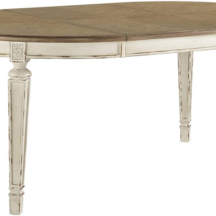 Chipped White French Country Oval Dining Room Extension Table for wholesale on Faire