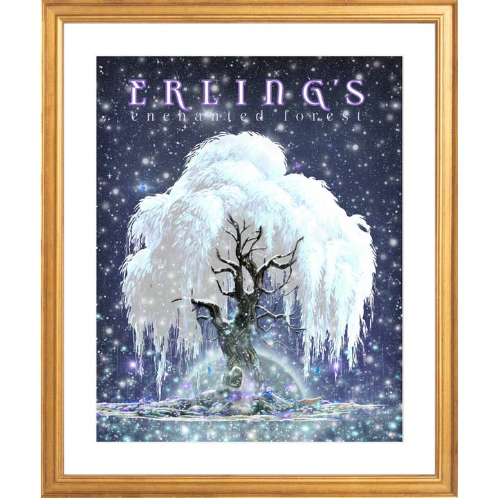 Erling's Enchanted Forest - Venta al por mayor Decoración de pared - Niños y bebés - Bosque Encantado de Erling - Impresión enmarcada INVIERNO5