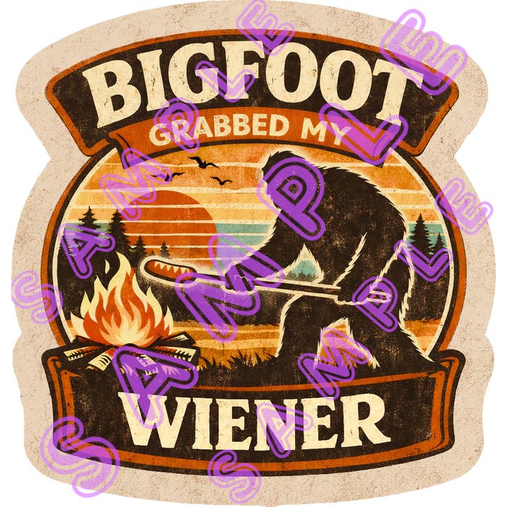 BIGFOOT GRIBEDE MIN WIENER Retro Stil Vinyl Klistermærke BWNR for engroshandel hos Hilda74 Retro Designs