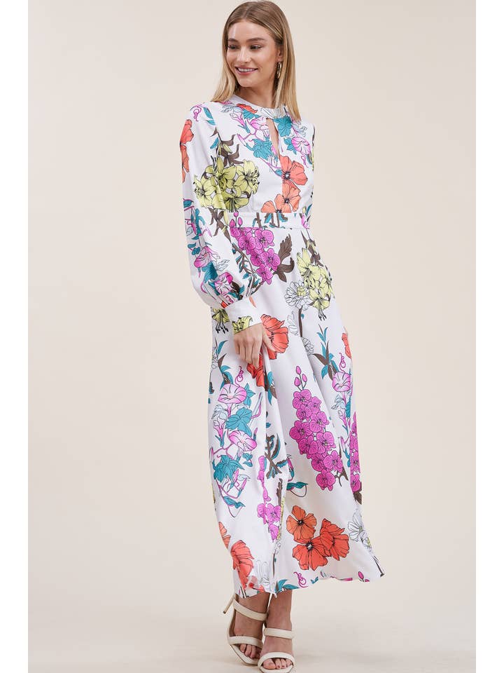 QMP Moda - Wholesale Dress - Women's - FLORAL PRINTED DRESS WITH ELASTIC WAIST AND POCKETS7