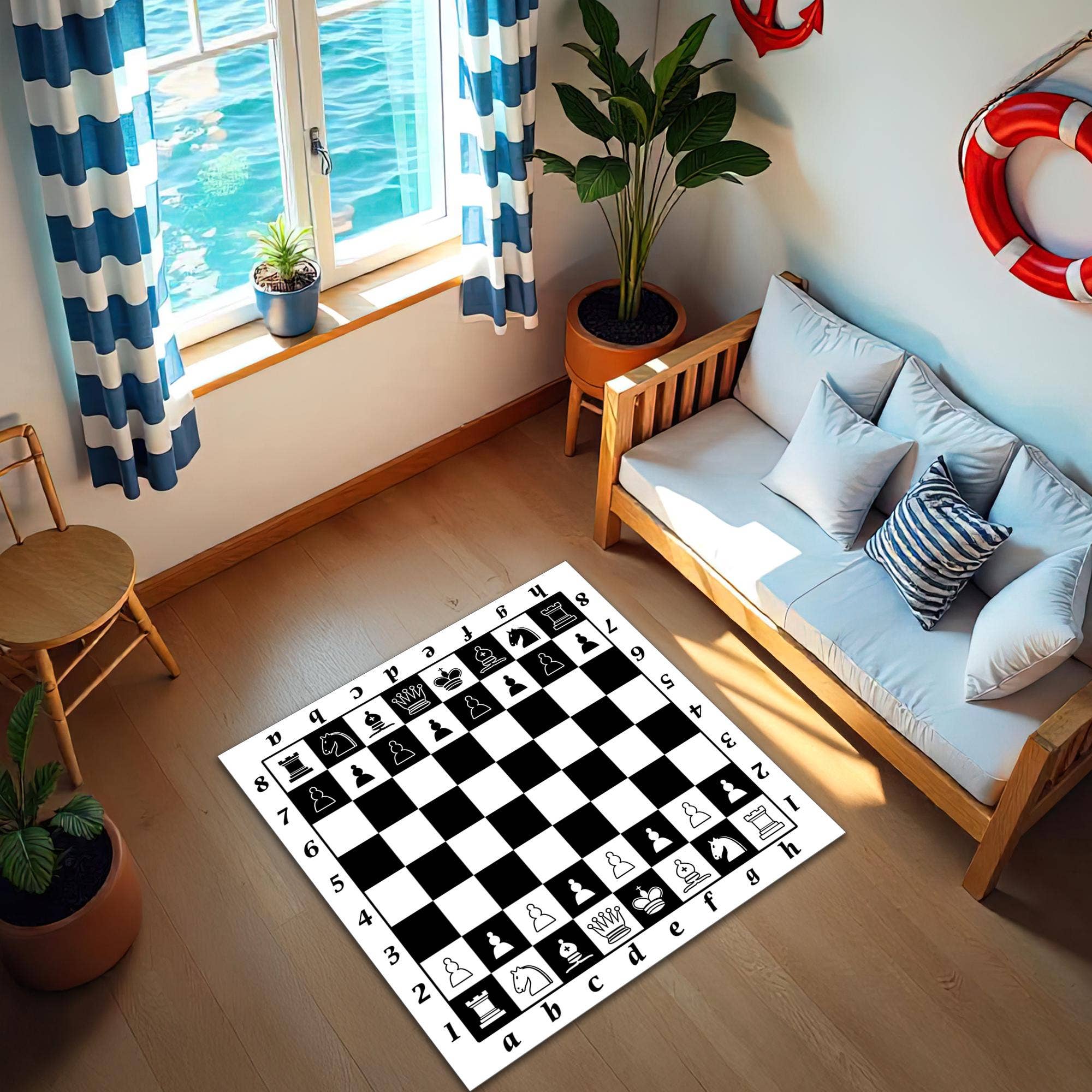 Rugendary Trade LLC - Wholesale Area Rug - Chess Board Rug: Black & White Checkered Game Mat0
