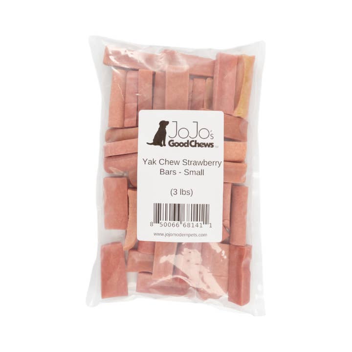 Jojo Modern Pets - Wholesale Pet treats – Dog - Himalayan Yak Dog Cheese Chews - Strawberry - (3lbs. Bag)