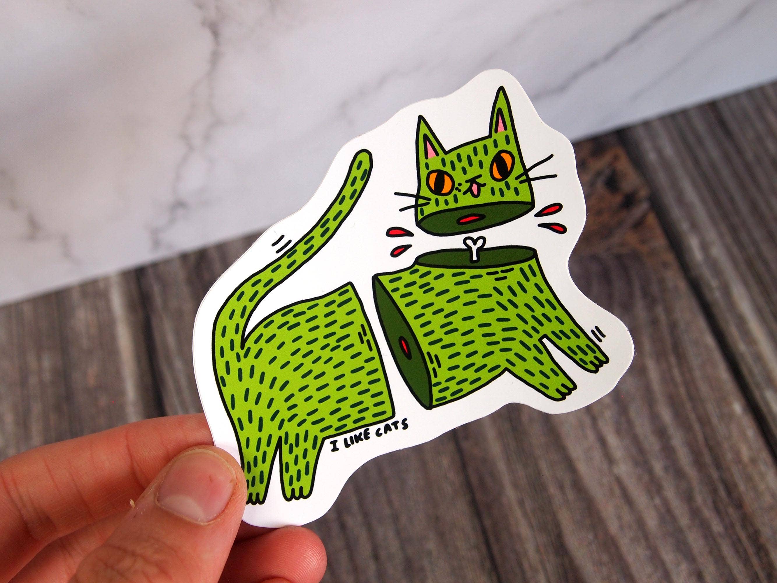 I LIKE CATS - Wholesale Sticker - Zombie Cat Spooky Vinyl Sticker, Cat Sticker, Cat Decal2