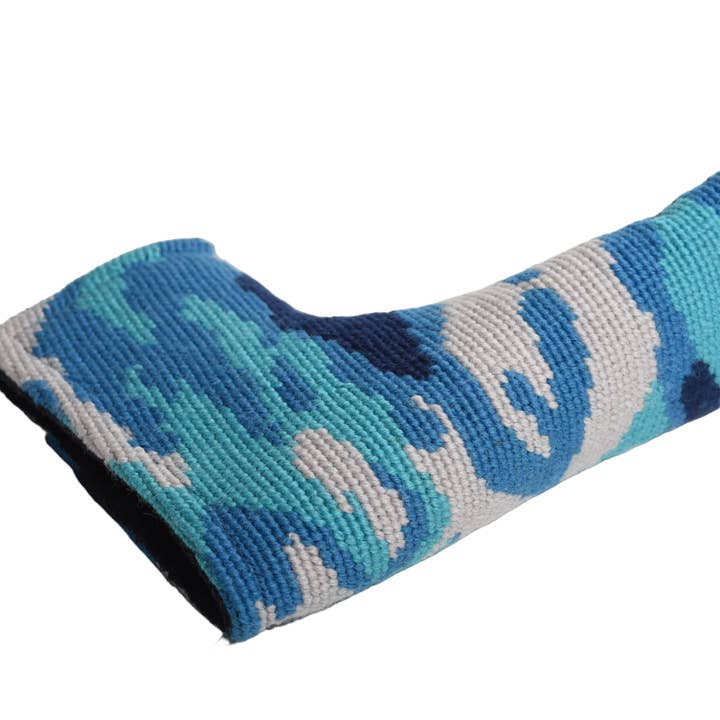 Camouflage Blue Needlepoint Blade Putter Headcover for wholesale by Needle Golf