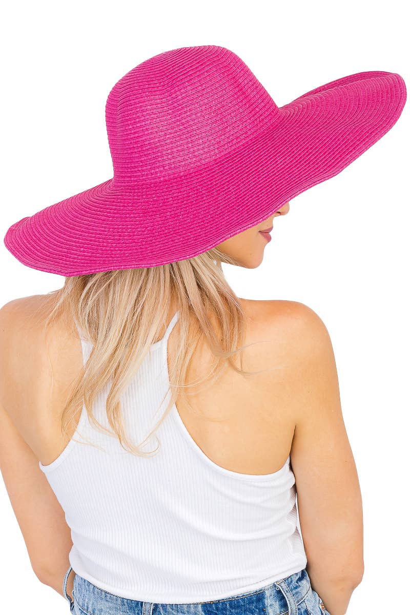 Cap Zone - Wholesale Straw Hat - Women's - Wire Brim Straw Beach Sun Hat19