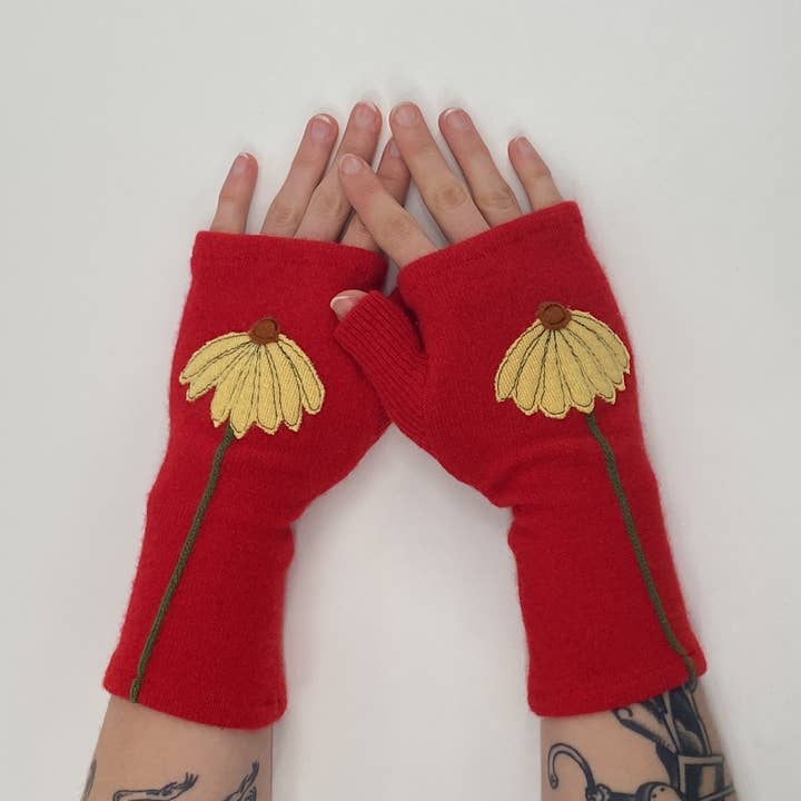 Sardine Clothing Co. - Wholesale Gloves - Women's - Fingerless Cashmere Gloves-Coneflower2