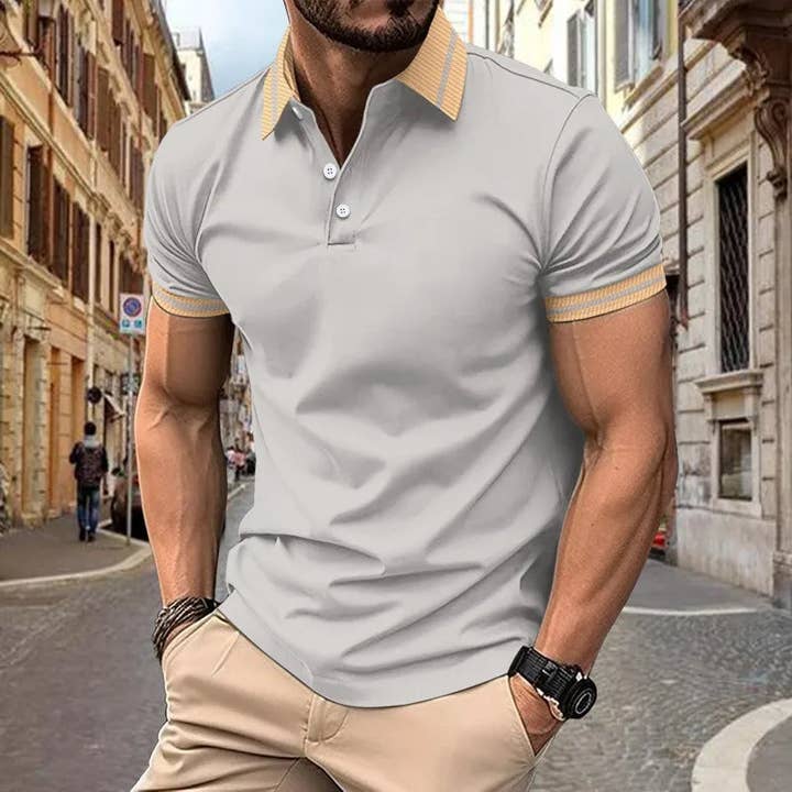 Camisa desportiva de homem com botões a condizer com a cor por atacado de Aromatized Collection