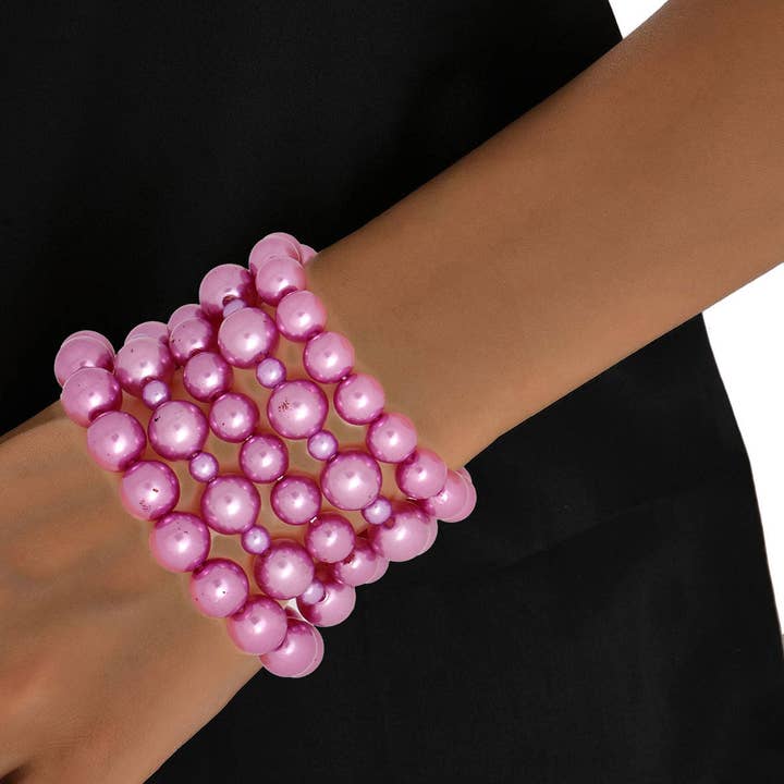 Bracelets en perles violettes 5 pièces pour la vente par PinktownUSA