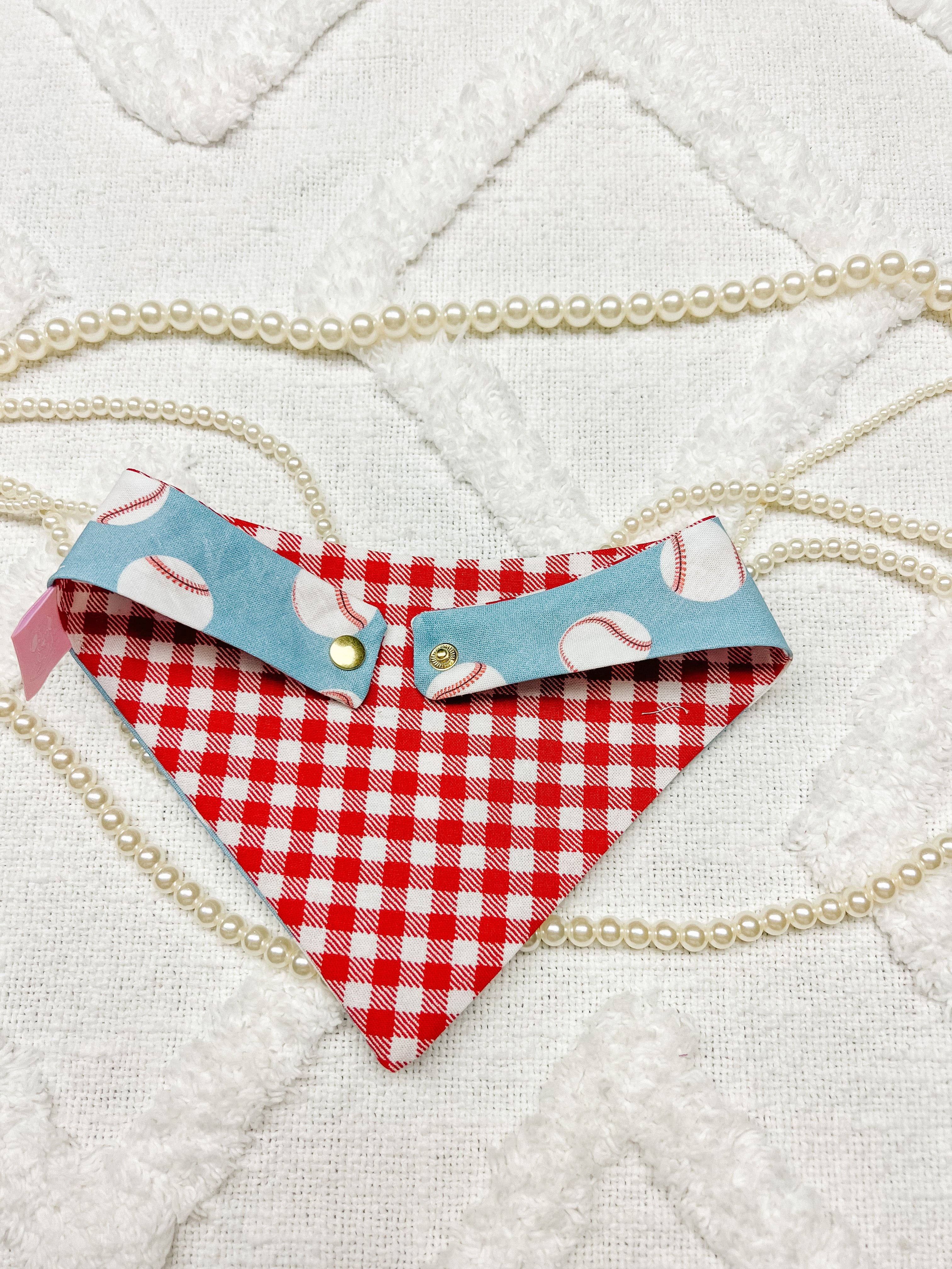 StellaLoo – Großhandel Haustier-Bandana – Hund – Baseball Wende-Hundebandana, Metall-Druckknopf-Frühlingstuch6