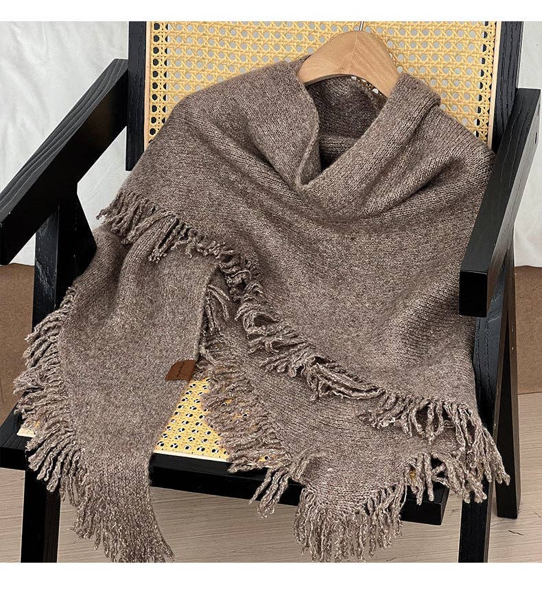 Dipped Shop – wholesale Scarf – Women's – Tassel Solid Color Knit Shawl Scarve DPS16076
