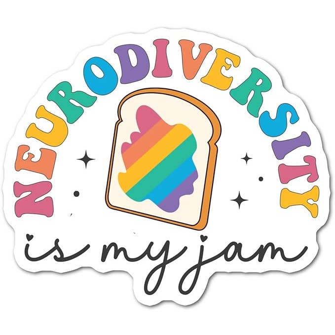 Neurodiversity is My Jam Sticker White for wholesale by Chic Sticker Cafe