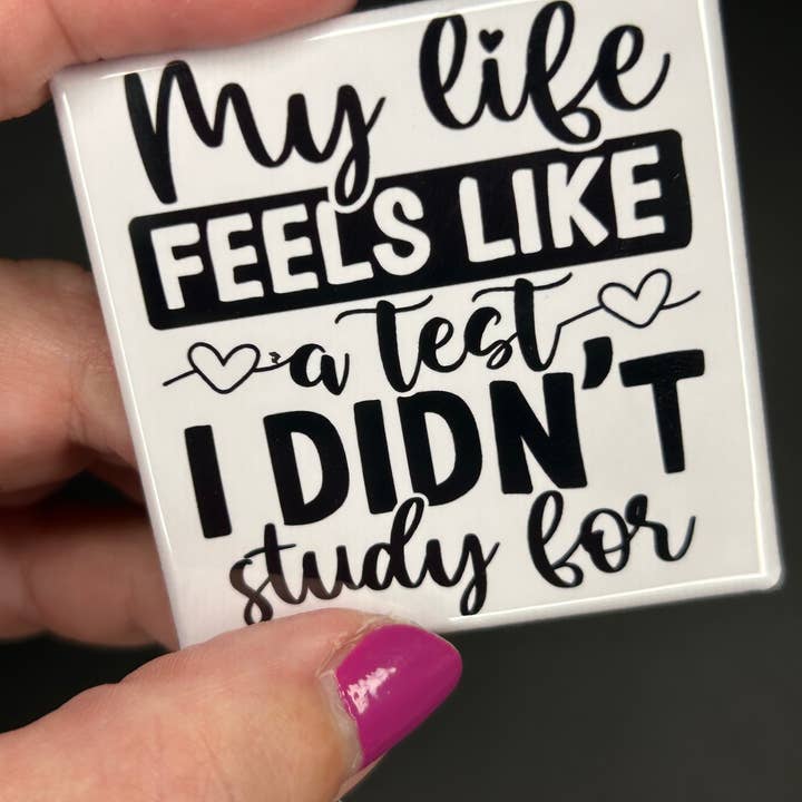 Life Feels Like A Test I Didn't Study For - Funny Magnet for wholesale by CLAY + LAUREL