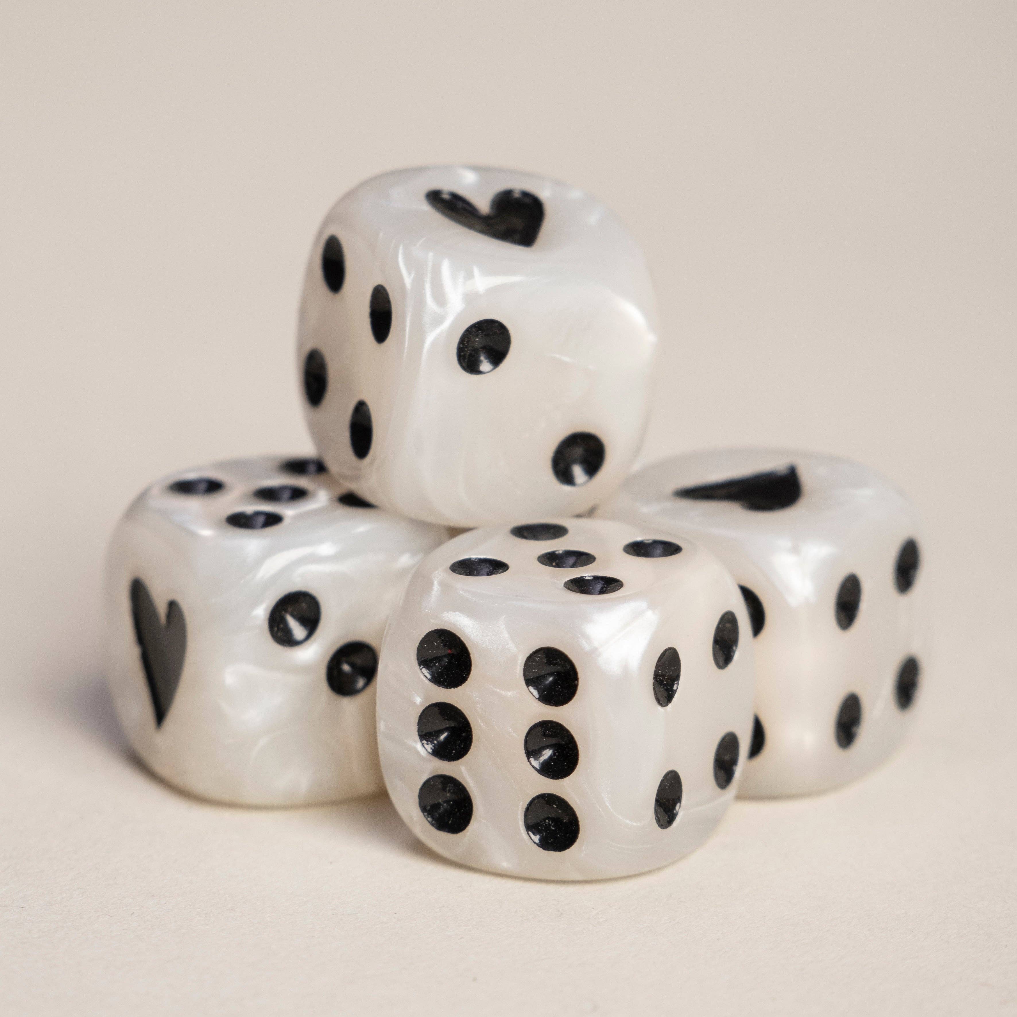 Eulenschnitt - Wholesale Dice - Black pearl cube set (VE = 8 sets)3