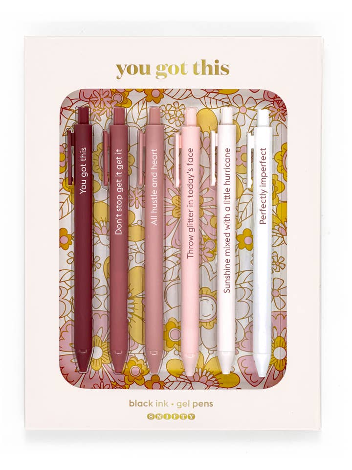 Set de stylos gel « You Got This » avec citations pour la vente par SNIFTY