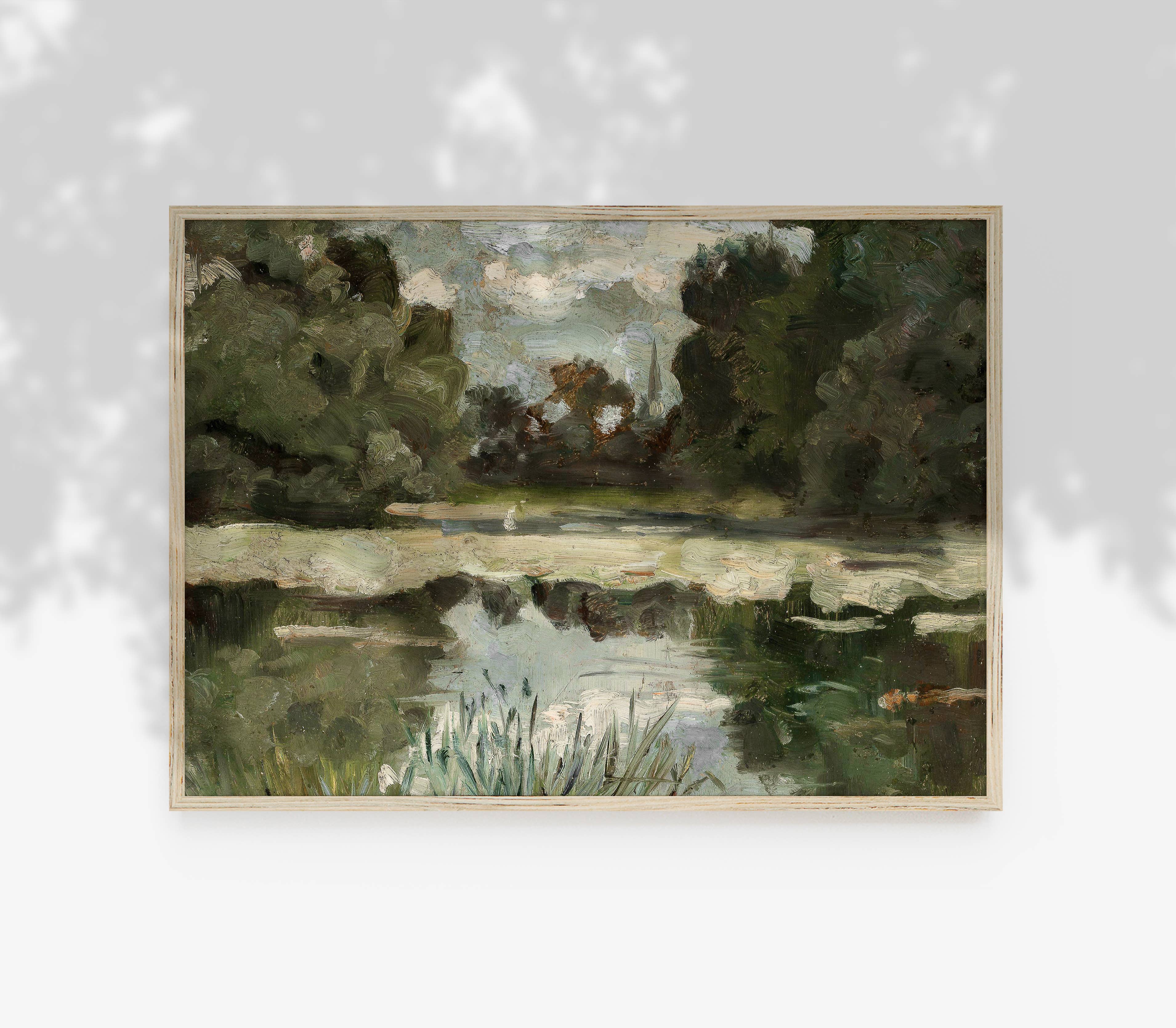 Hyggely - Wholesale Art Print - Vintage Earthy Painting | Green Landscape Art Print L2531