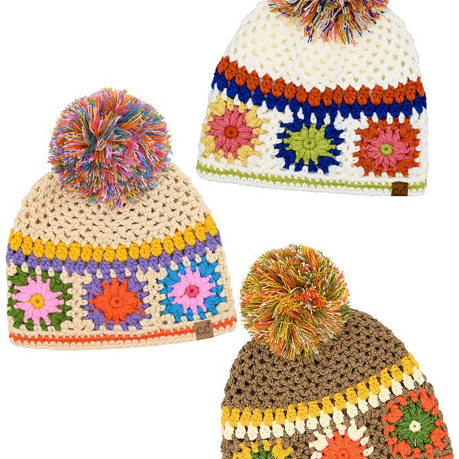 Hana - Wholesale Beanie - Women's - C.C Hand Made Crochet Pom Beanie Winter Hat