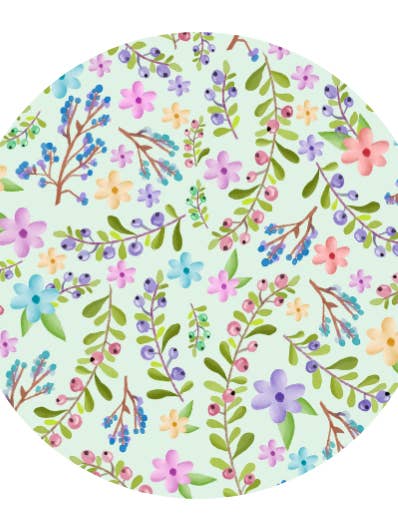 Summer flowers (green) | Closing stickers 10pcs. for wholesale by Fripperies