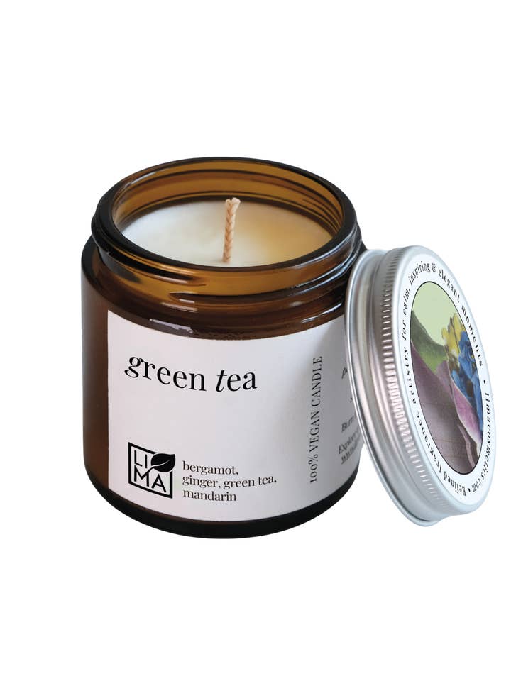 Green tea soy wax candle for wholesale by LIMA Cosmetics