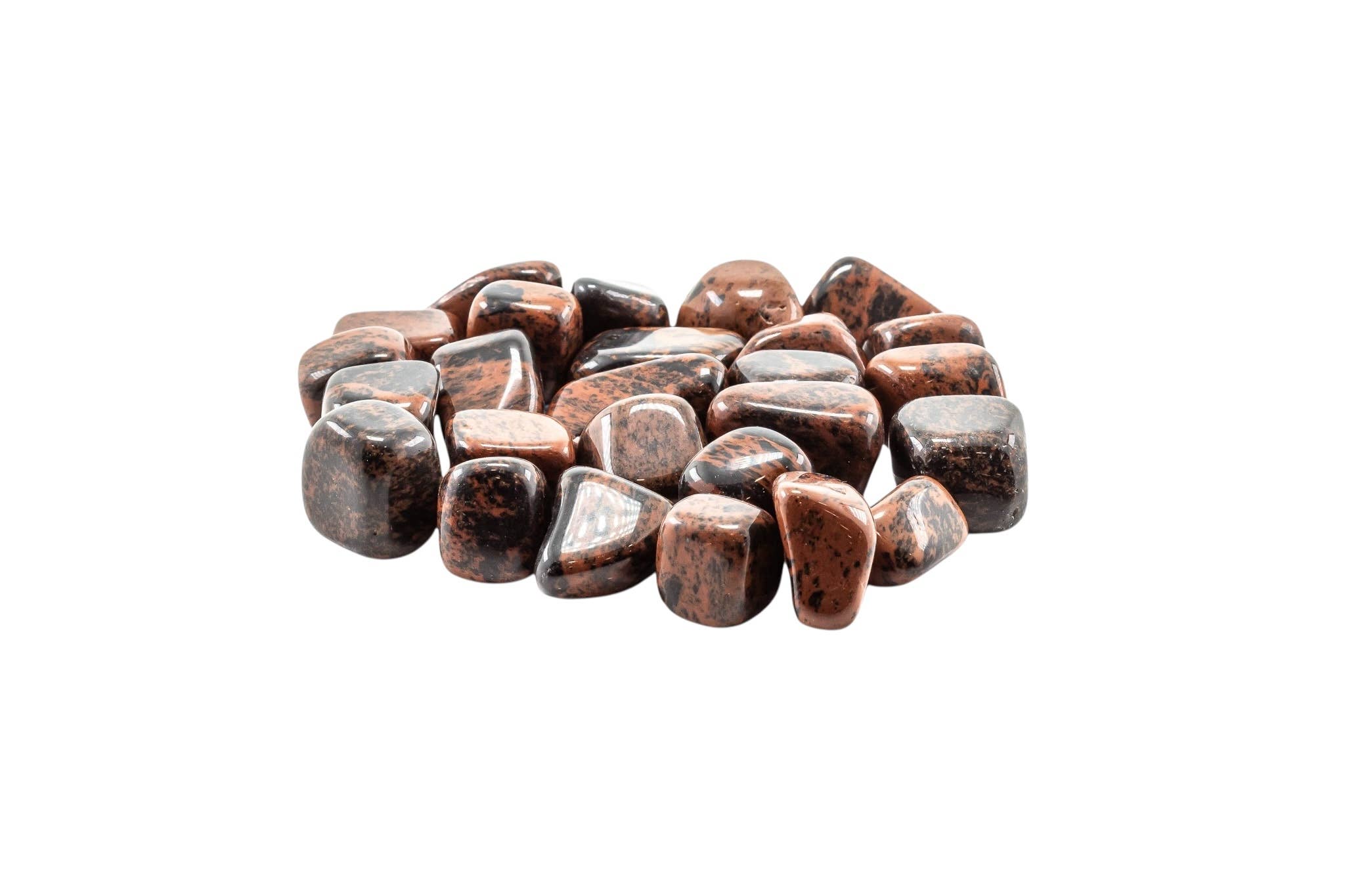 Quasar Gems USA - Wholesale Spirituele steen/kristal - Mahonie Obsidiaan Trommelstenen 20-30mm 1KG/2lbs2