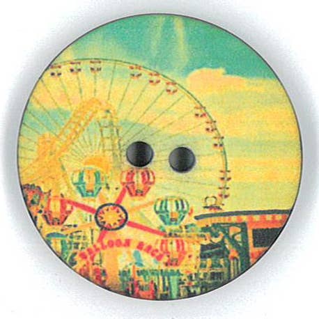 VINTAGE PRINTED FERRIS WHEEL BUTTON for wholesale by NEMARK
