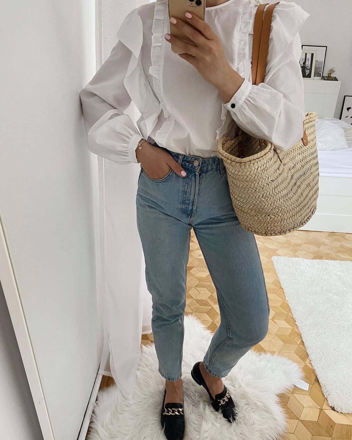 NomadWeave Ltd - Vendita all'ingrosso Borsa da spiaggia - Borsa in paglia French Basket con manici in pelle lunga, borsa da spiaggia6