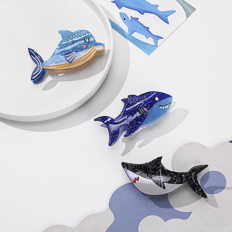 SoapElenGlen - Vendita all'ingrosso Fermaglio per capelli - Donna - Adorabili Fermagli per Capelli con Squalo e Balena Animali Oceanici5