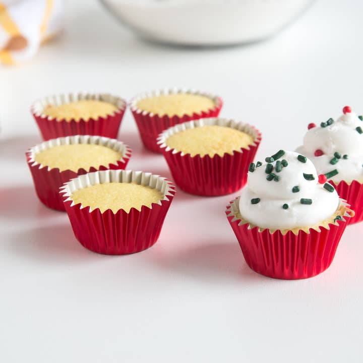 Fox Run Brands - Wholesale Cupcake/Muffin Liner - Fox Run Mini Red Foil Cupcake Liners, 48 Count, 1.75"