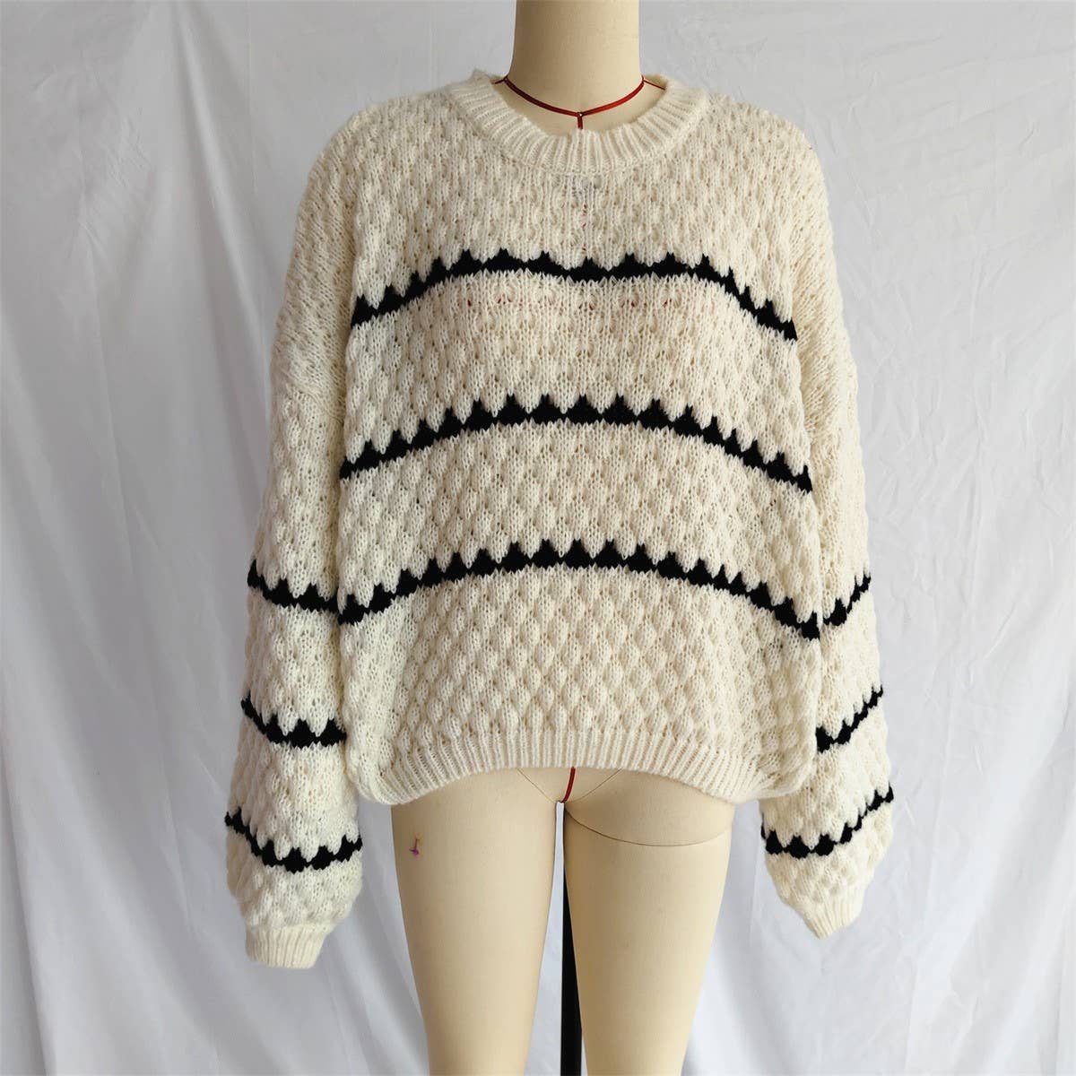 Hope & Sunshine - Wholesale Knit Sweater - Women's - Knit Striped Sweater6