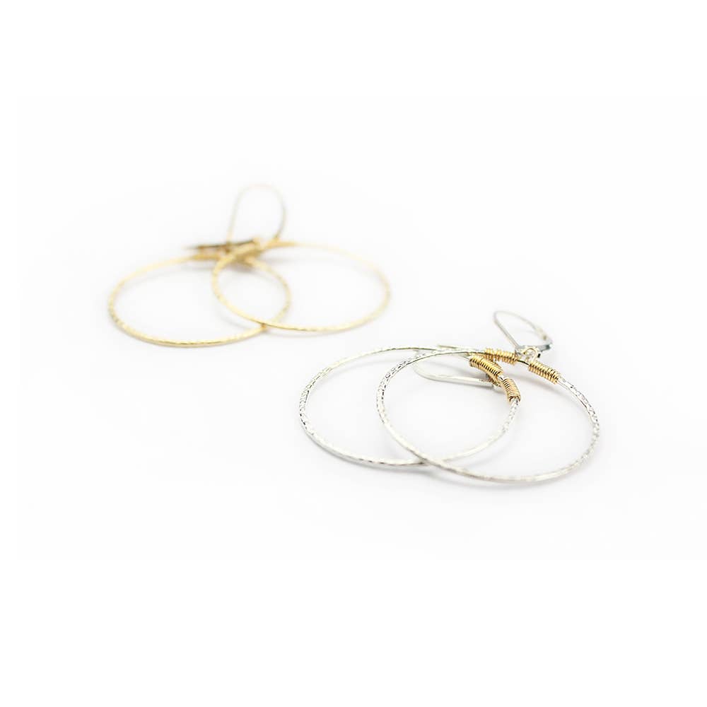 REMOVED BRAND - Wholesale Hoop Earrings - Medium Hammered Hoops0