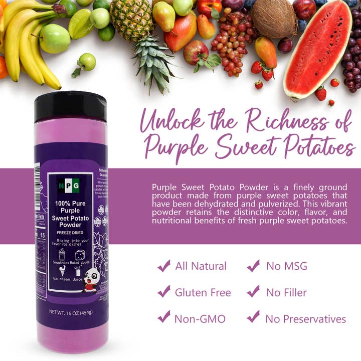 Natural Plus Green – Engroshandel Protein-/superfoodpulver – NPG lilla søde kartoffelpulver 16 Oz