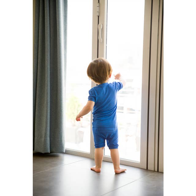 Colorful Blue Short Sleeve viscose PJs for wholesale on Faire