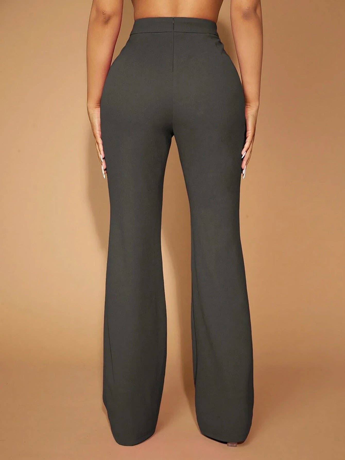 Suhkasana - Vente Pantalon – femme - Pantalon droit taille haute | Pantalon de travail pour femme12