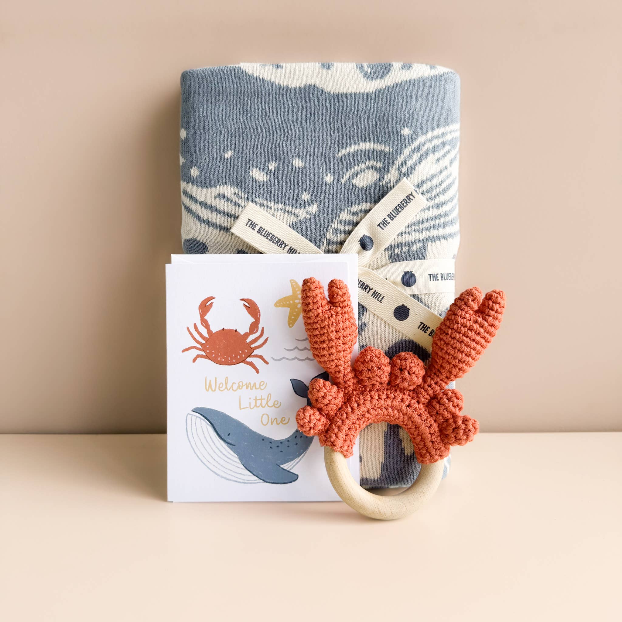 The Blueberry Hill - Wholesale Teether (Not Clip-On) - Baby - Teether Crab Crocheted Cotton Baby Gift Spring Summer Beach1