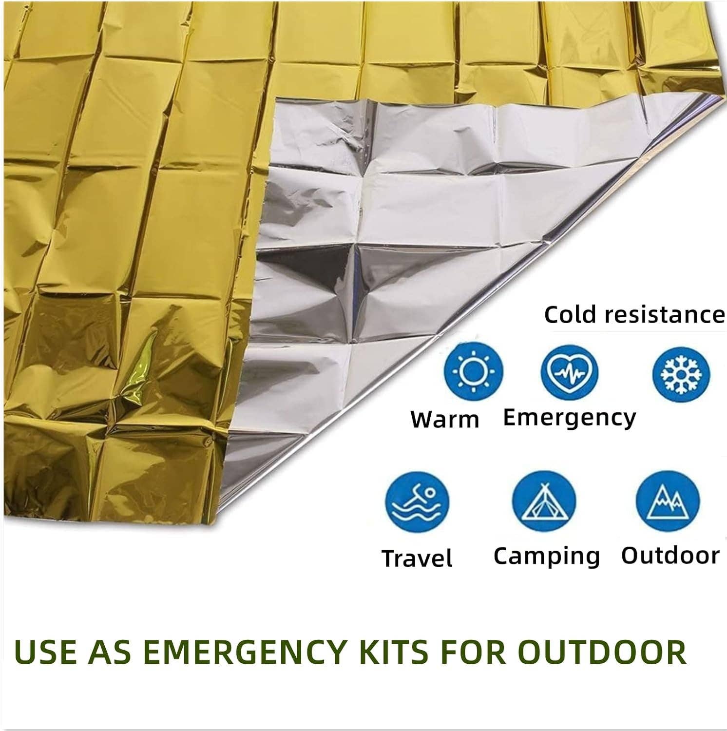VIGOR - Wholesale First Aid Kit - Thermal Blankets, Silver Gold Foil Survival Blanket Space3