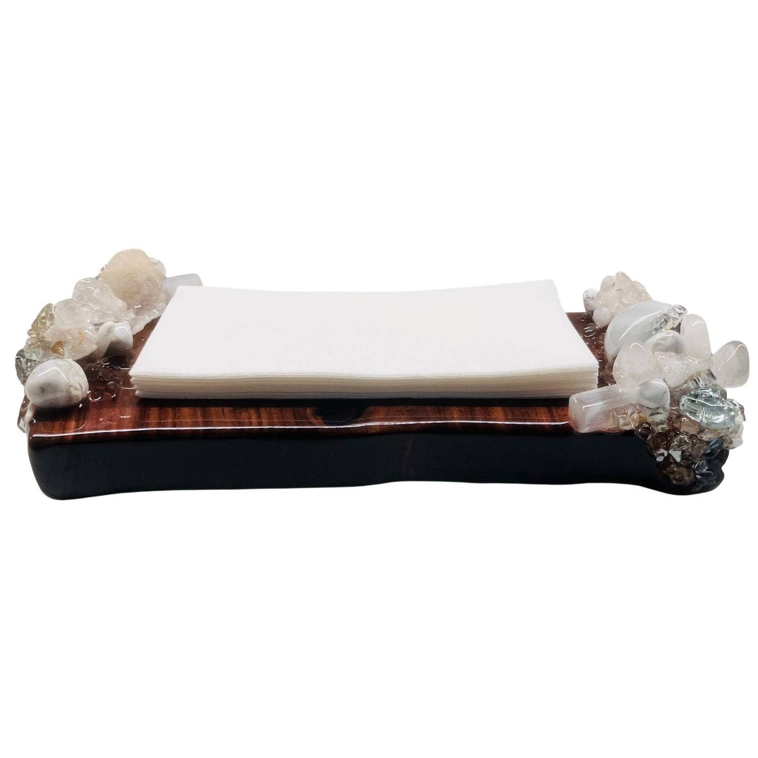 Krystallos Guest Towel Tray | White Napkin Holder |  | for wholesale on Faire0