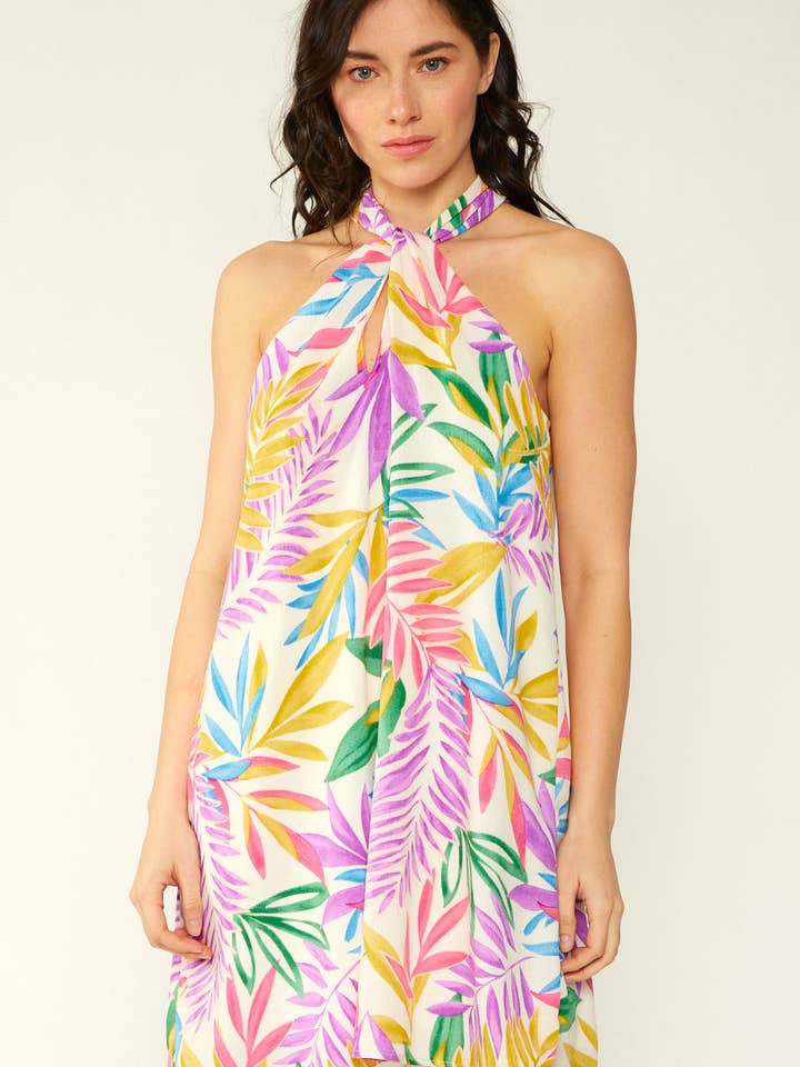 SD4417 - HALTERJURK MET TROPISCHE PRINT voor wholesale door FSL Apparel