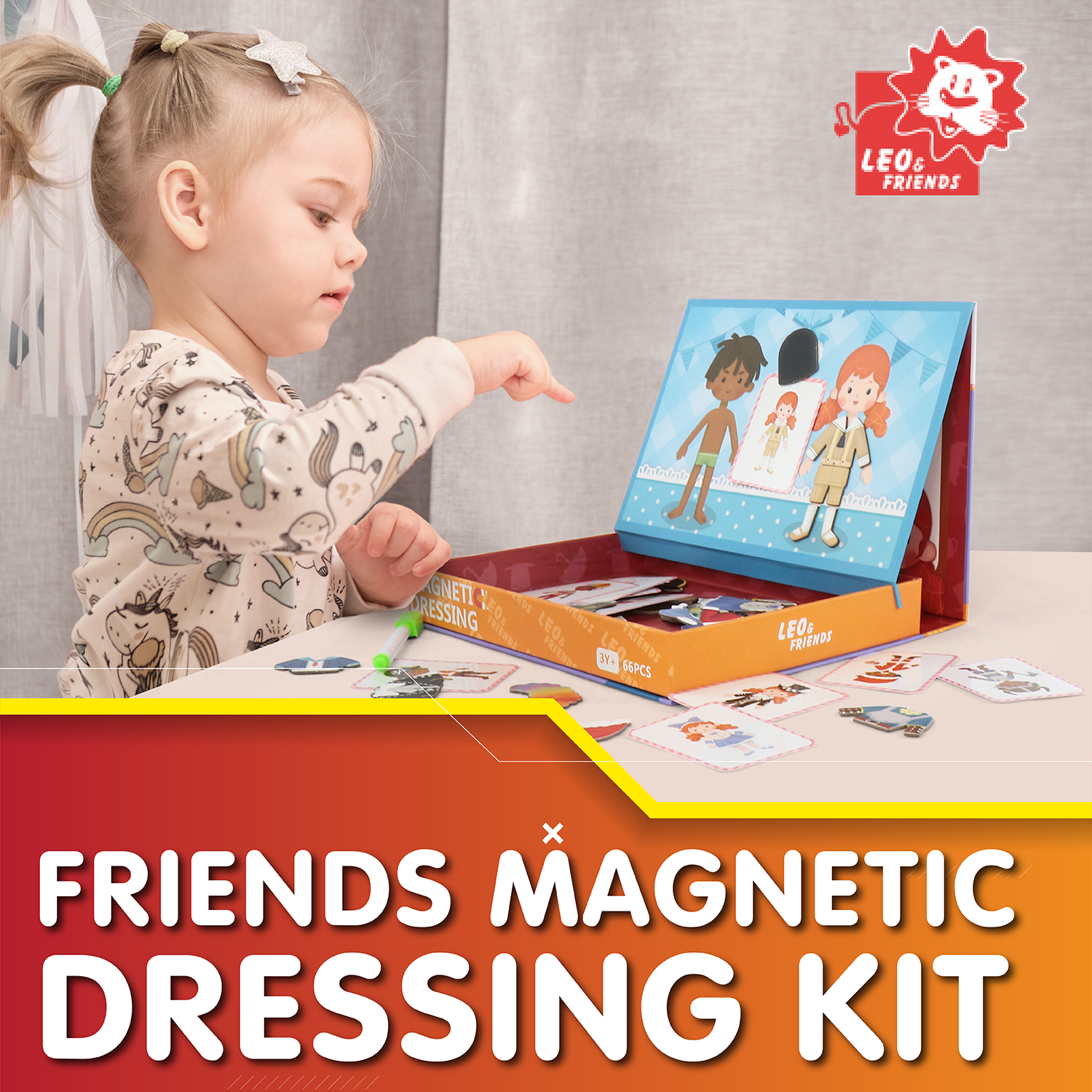 Leo & Friends - Wholesale Puzzle - Kids - Leo & Friends Magnetic Dressing Kit, 66-Pieces7
