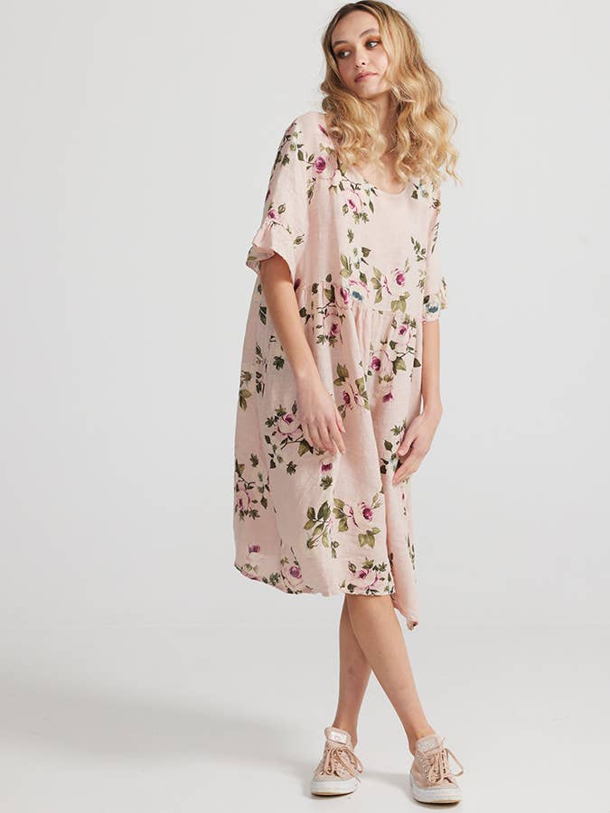 Miss Rose Sister Violet - Wholesale Dress - Women's - WOMEN'S - AUDREY FLORAL LINEN DRESS6
